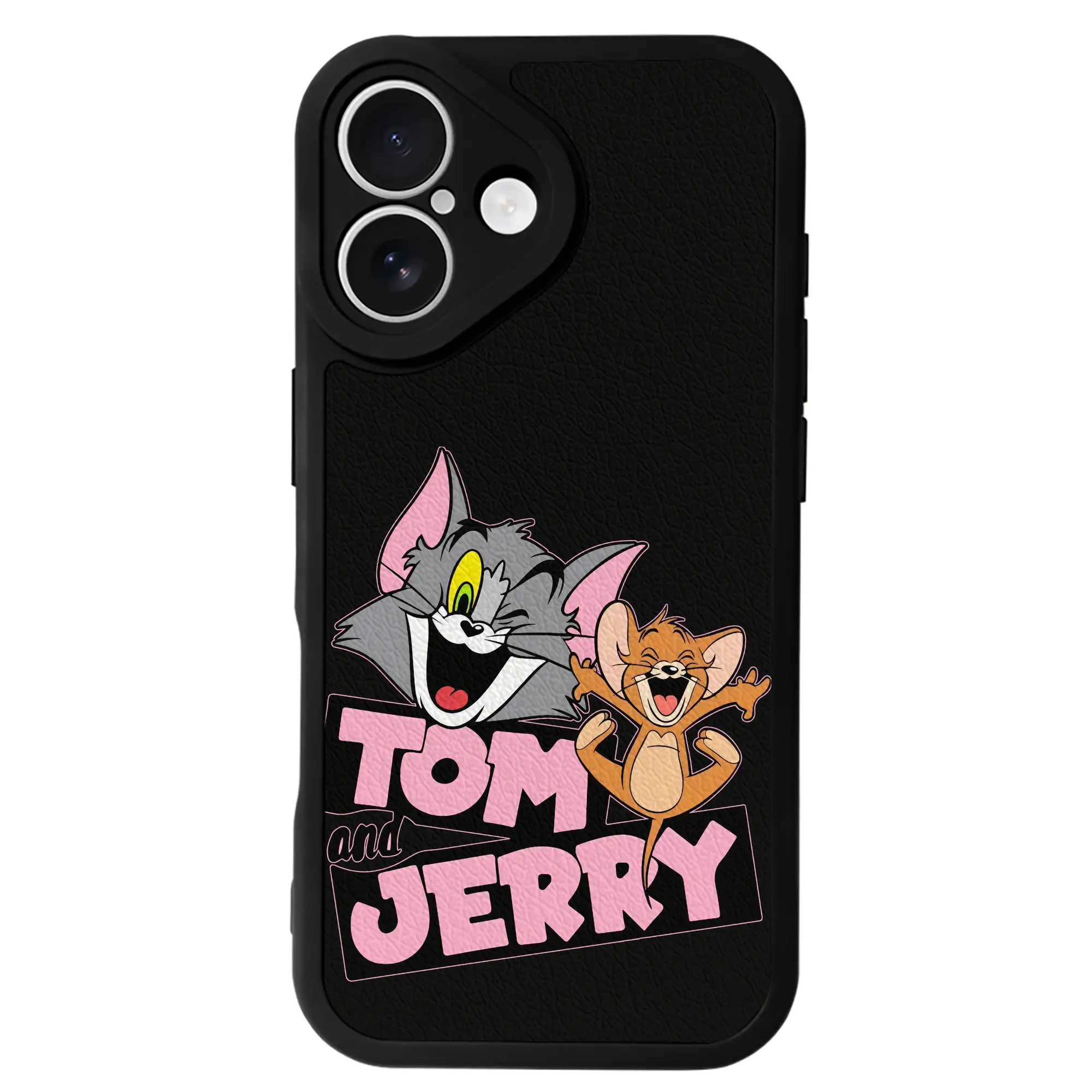 トムとジェリー グッズ トム - IPhone 16シリーズ対応 ・ シリコンスマホケース ・ レザー調 ・ 高精度フィット ・ 耐衝撃 ・ ワイヤレス充電対応 ・ 精密カット